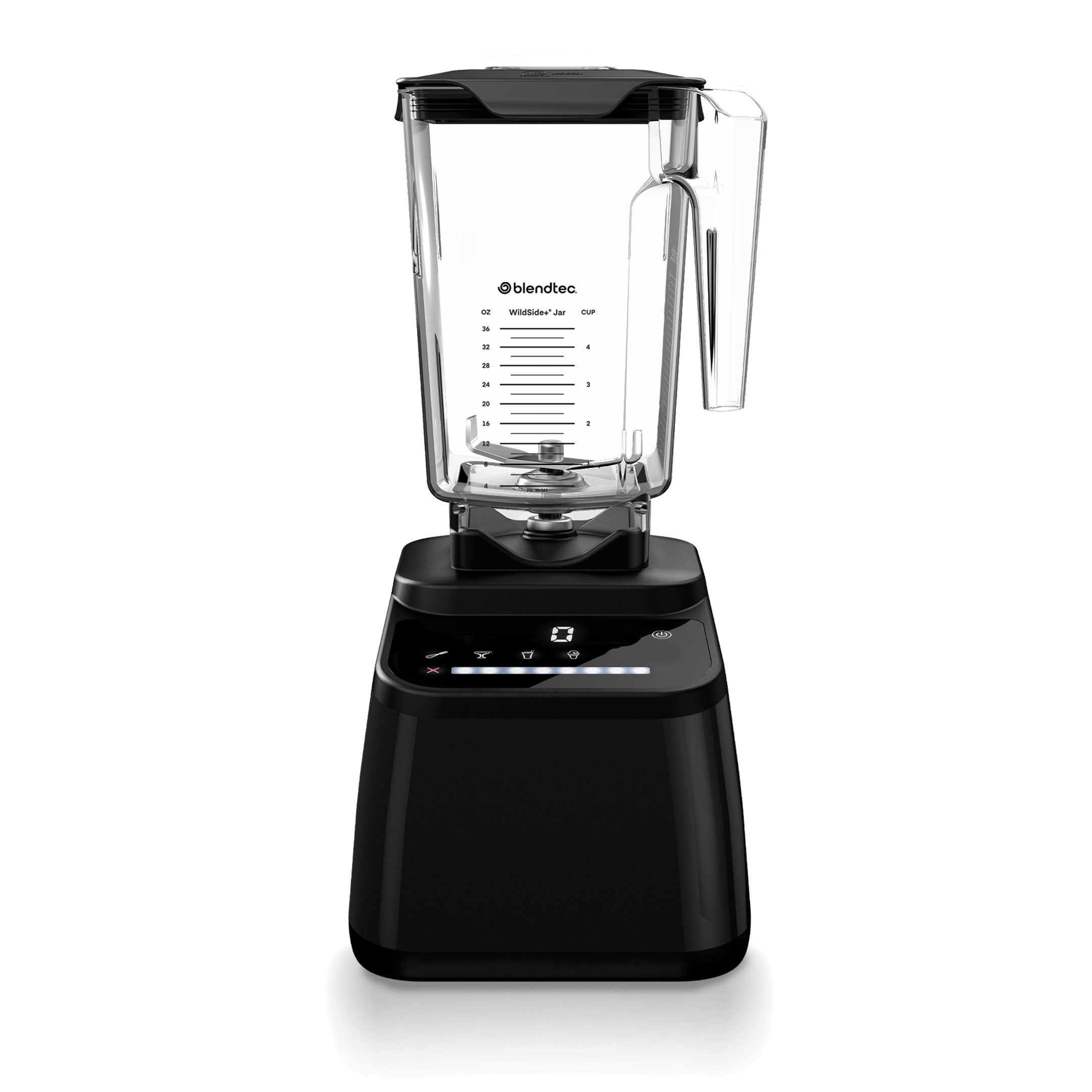 Blendtec Designer 650 with the exact advertised WildSide+ jar and Black base.