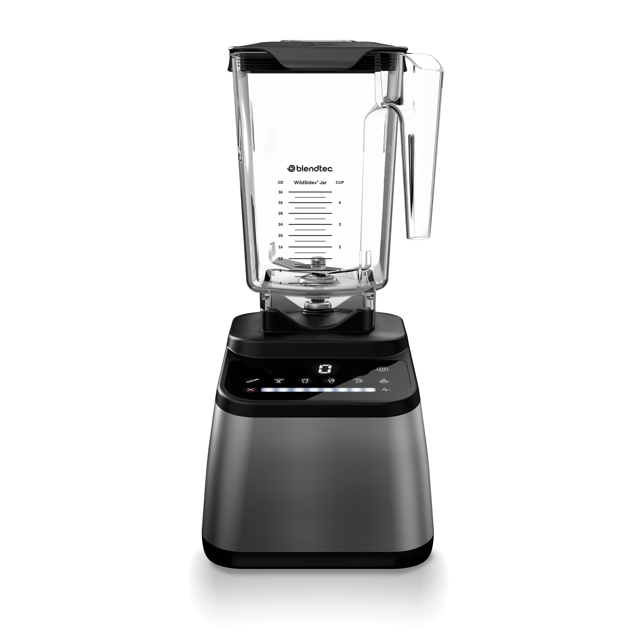 Blendtec Designer 650 S with the exact advertised WildSide+ jar and Black/Stainless base.