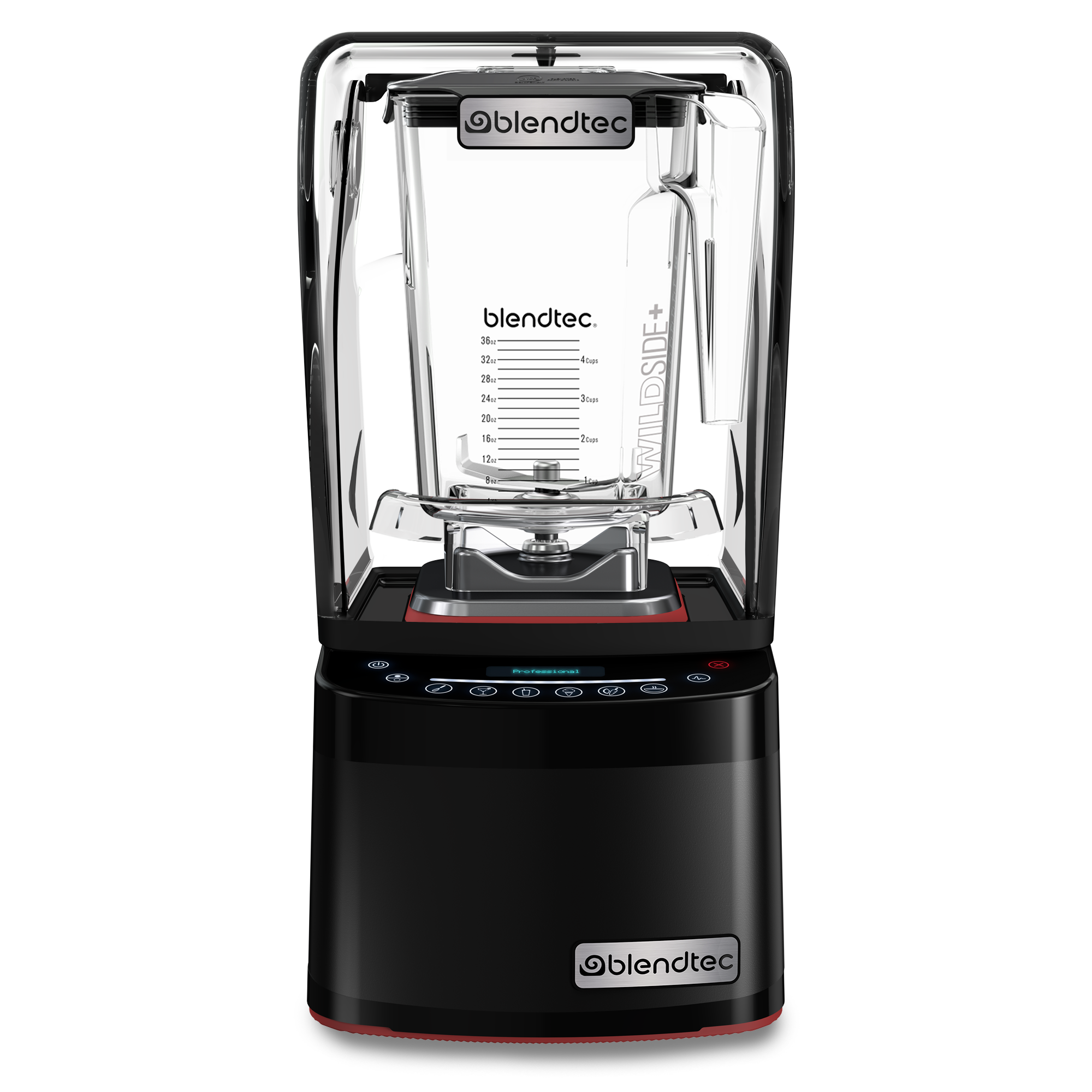 Blendtec Professional 800 Certified Refurbished listing image showing the black Professional 800 and enclosing shroud.
