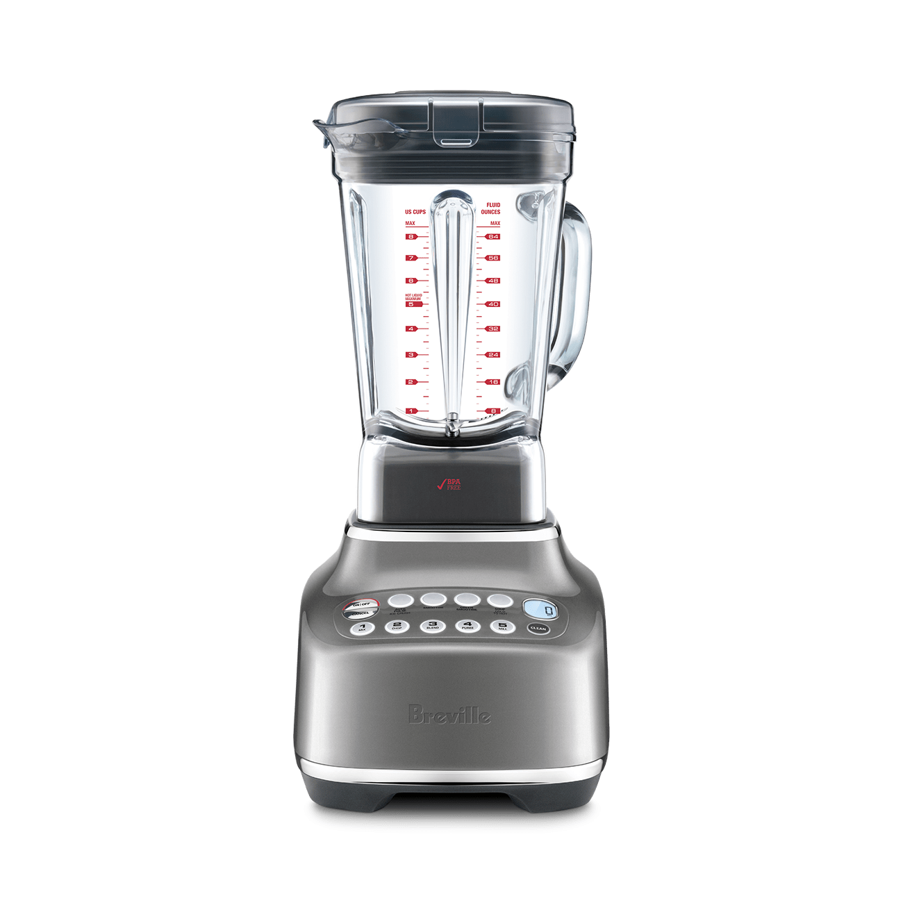 Breville the Q BBL820 in Smoked Hickory with its 68-ounce jug.