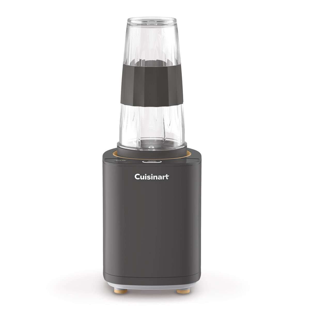Cuisinart Soho CPB-7BK in Warm Black, with its clear single blending cup and removable silicone band