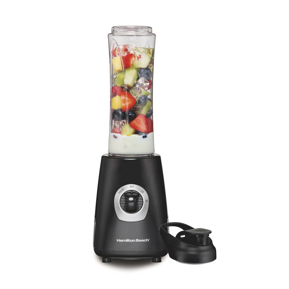 Hamilton Beach Go Sport 51143G black base with its personal blending jar and sipping lid