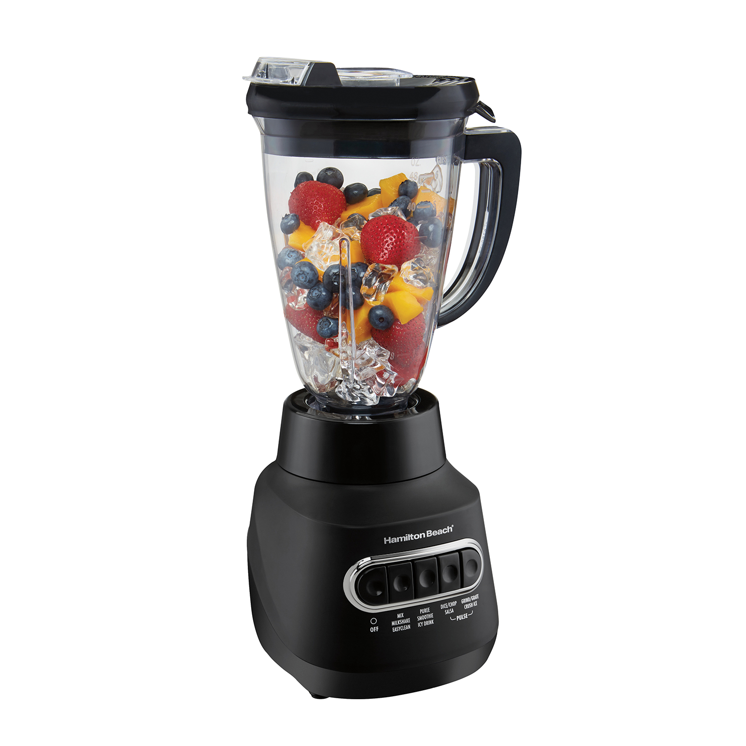 Hamilton Beach MultiBlend Blender 58180J manufacturer reference; staged contents are not included items.