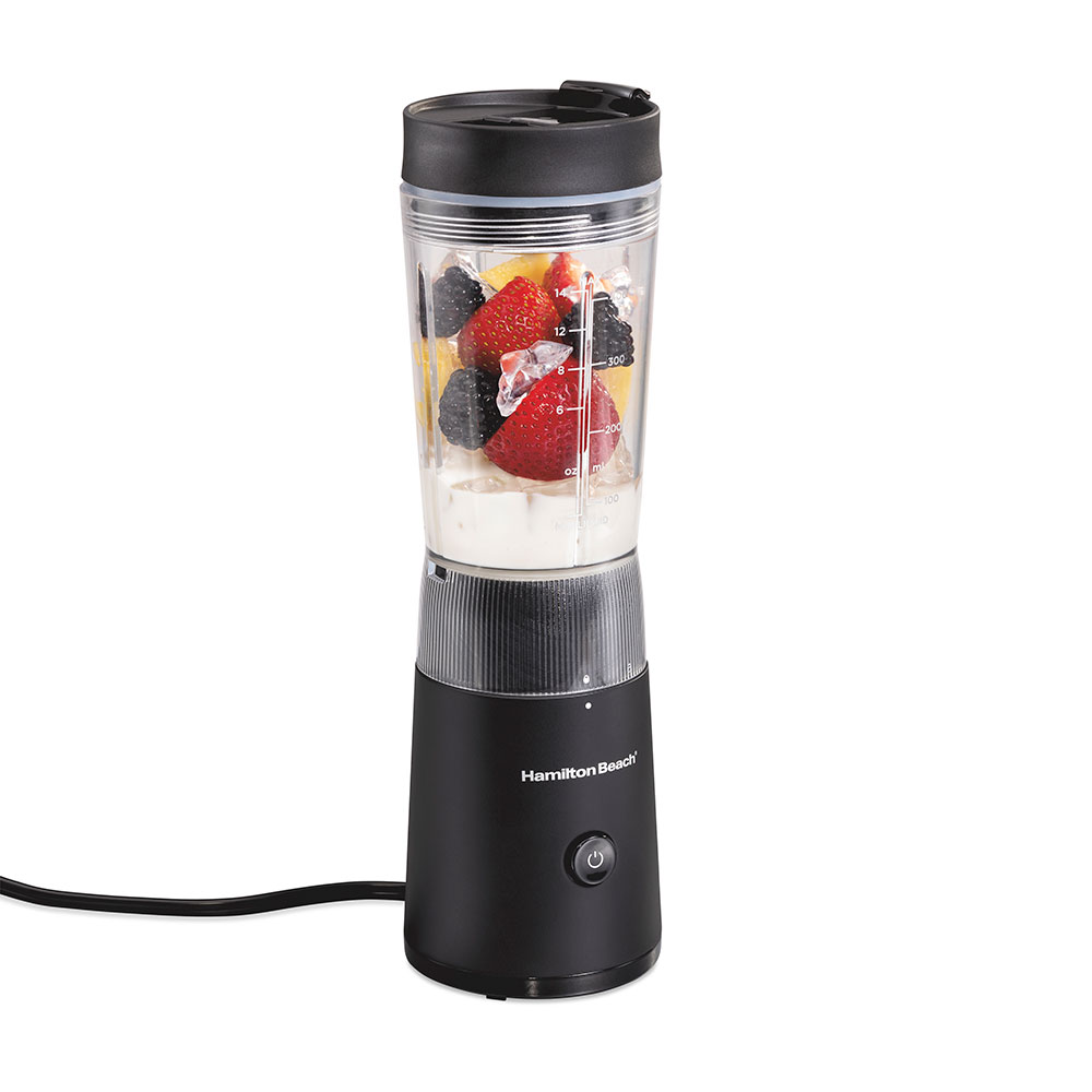 Hamilton Beach 51190F black personal blender with sealed travel jar