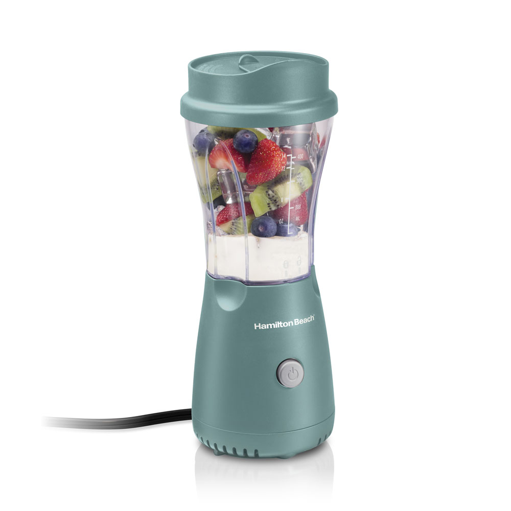 Hamilton Beach 51201 teal personal blender with sip-through travel cap