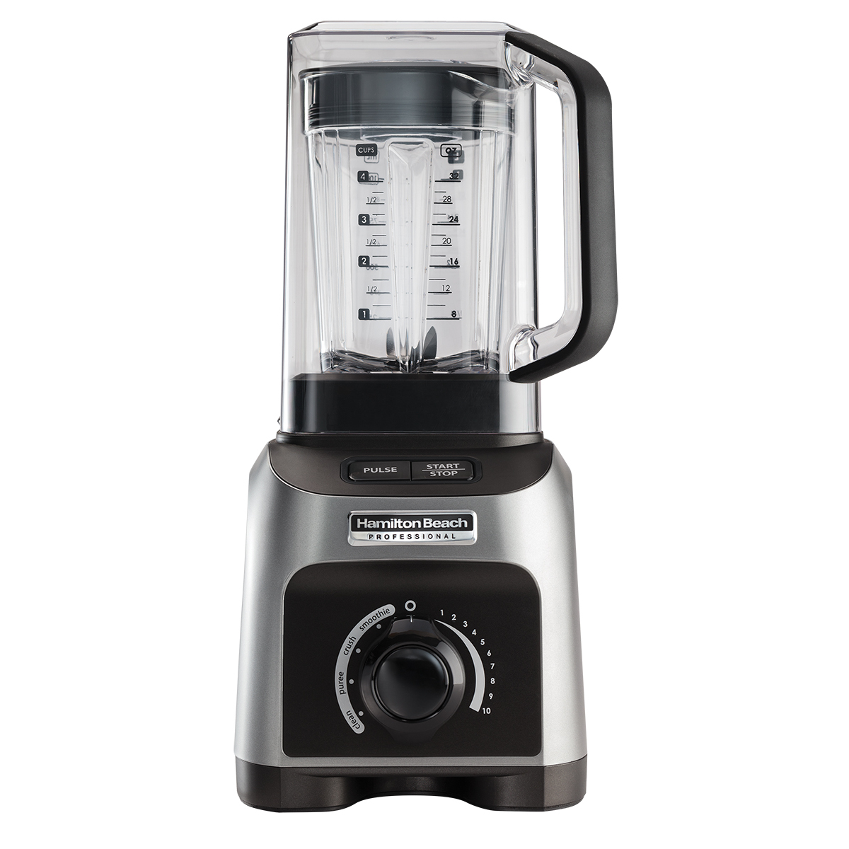 Hamilton Beach Professional 58870 blender with its marked 32-ounce jar and manual control dial.
