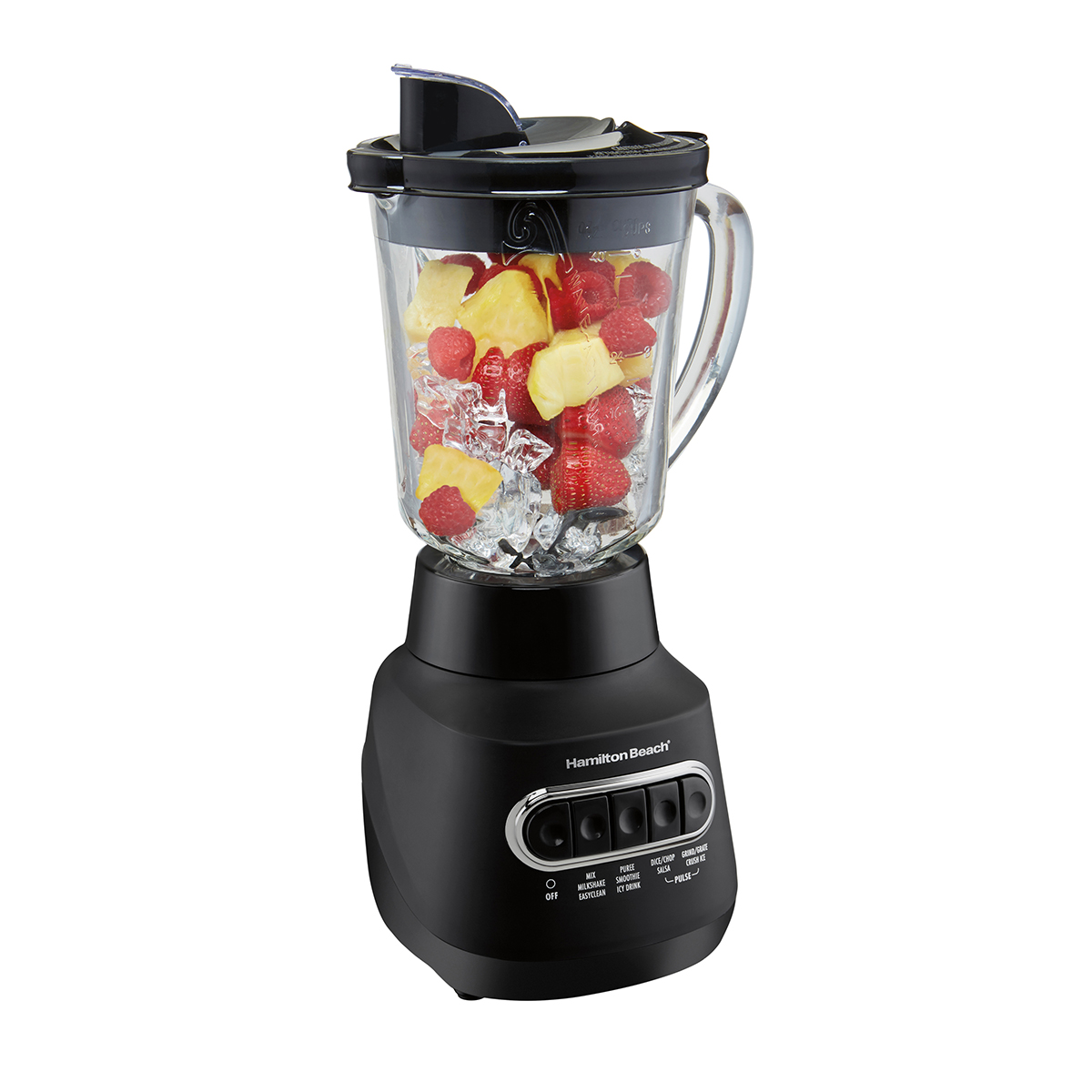 Hamilton Beach Quiet Blender 58175J manufacturer reference; staged contents are not included items.