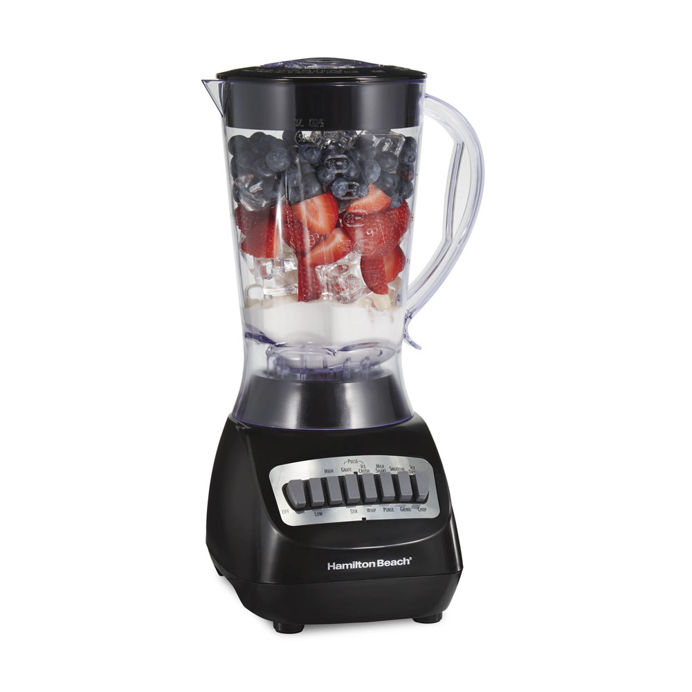 Hamilton Beach Recertified Smoothie Blender R50190; staged food is not included-item evidence.