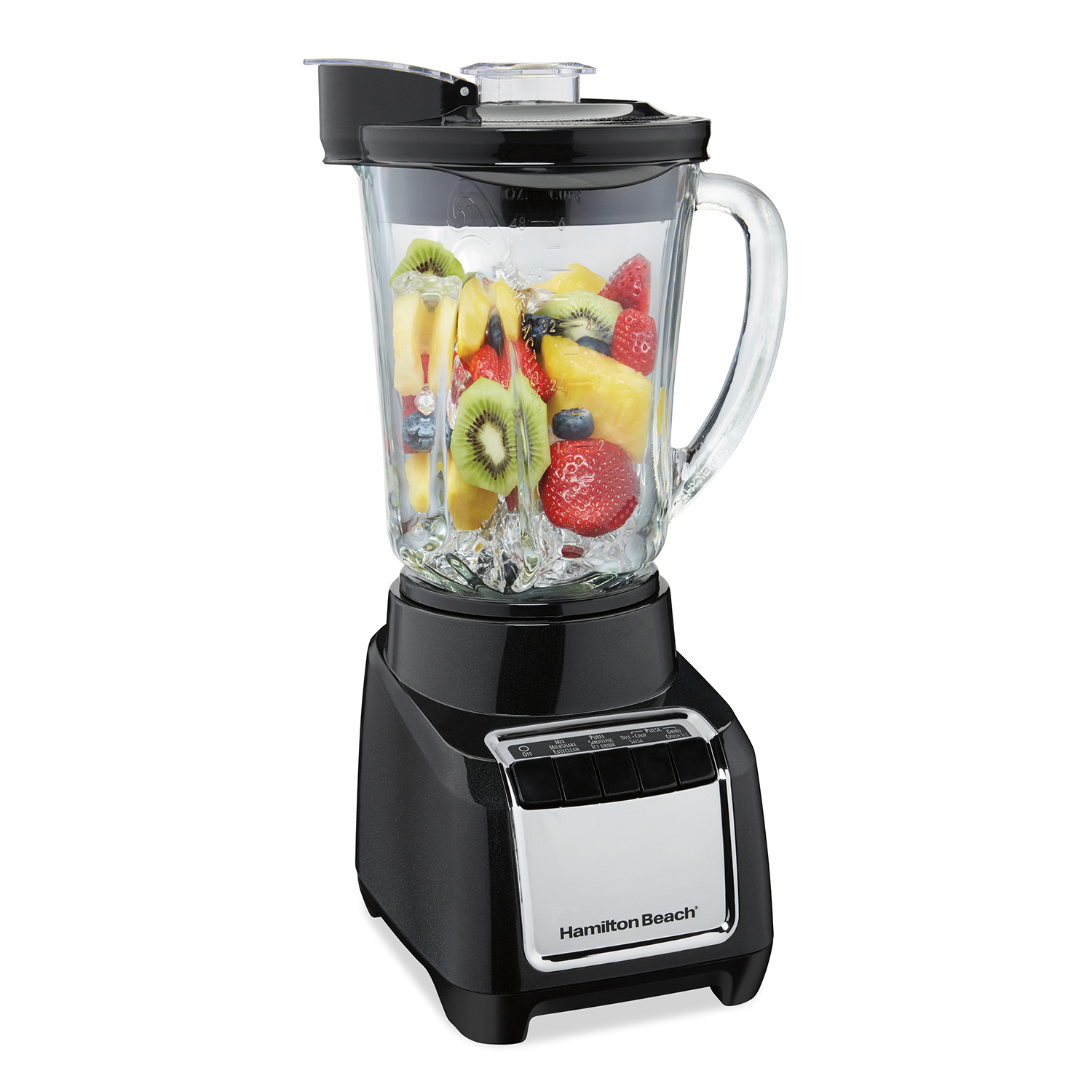 Hamilton Beach Wave-Action Blender Modell 53521 mit Glaskrug und schwarzer Basis