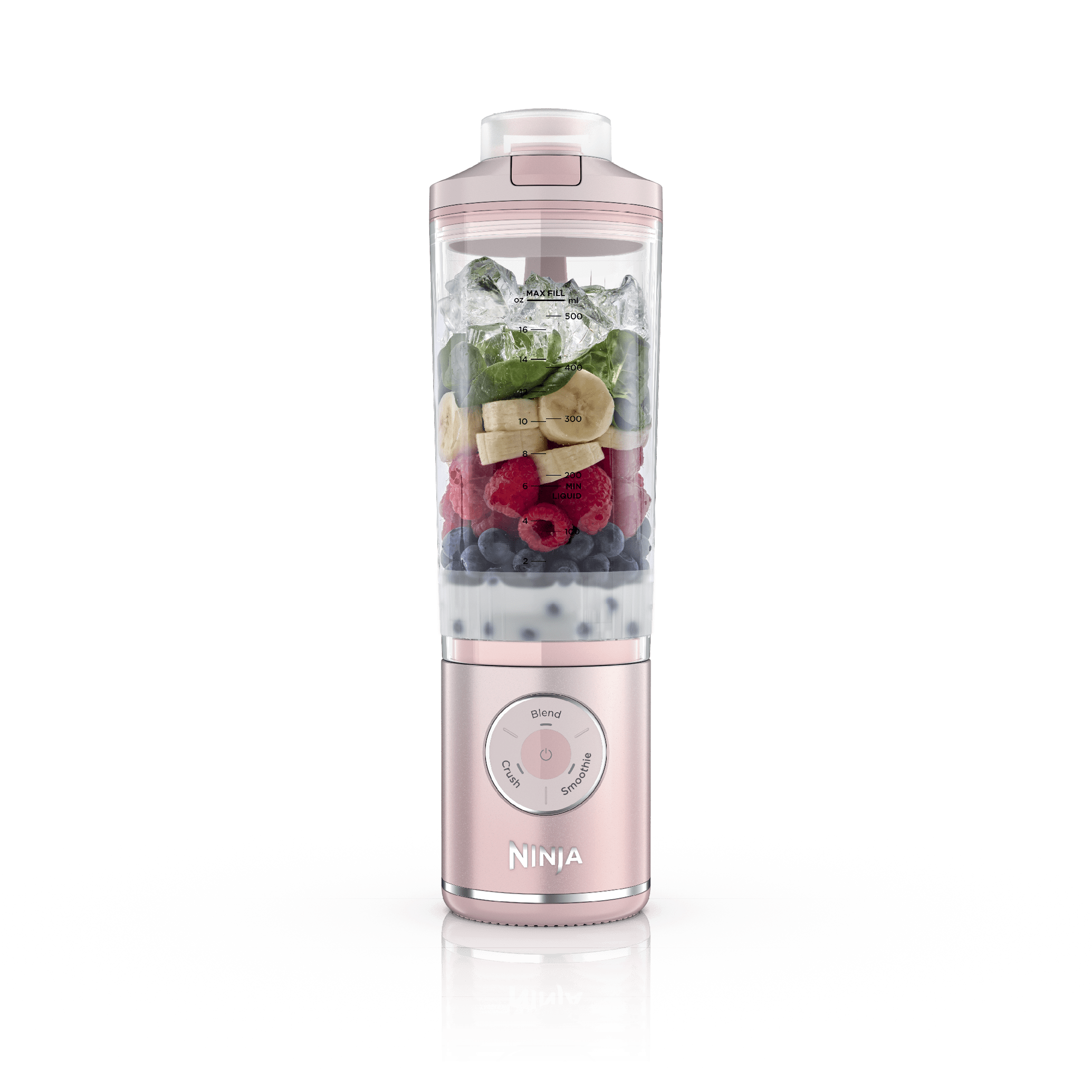 Dusty pink Ninja Blast Max BC251PK with Twist & Go vessel and integrated modes