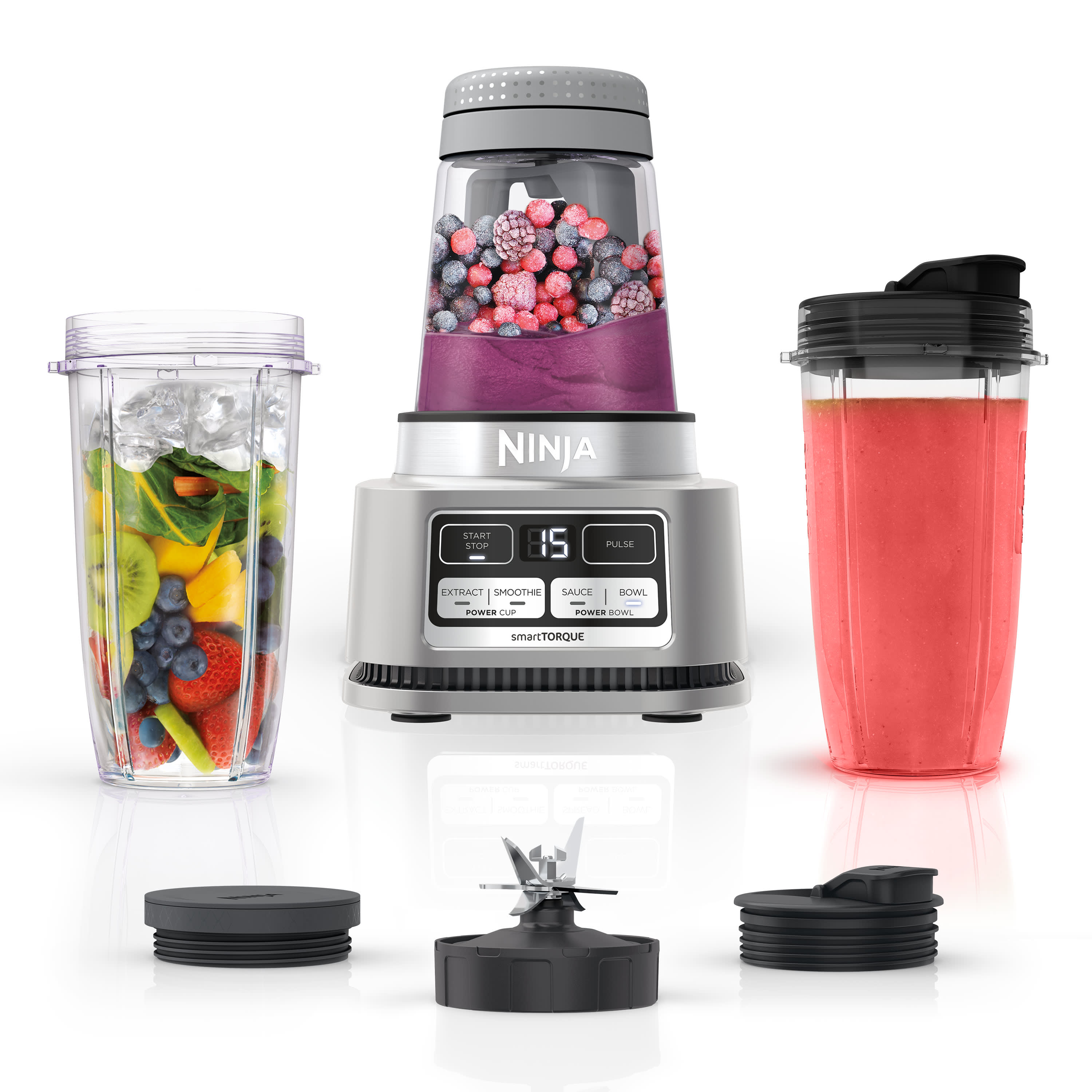 Ninja Foodi SS101 silver base with Power Nutri bowl and cups
