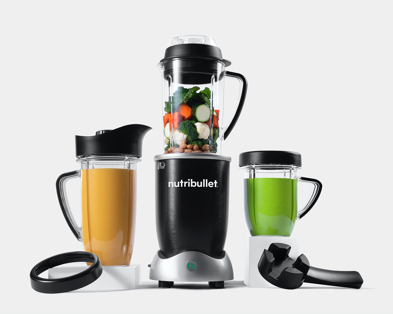 The nutribullet Rx N17-1001 base with separate vented soup pitcher and two cup configurations