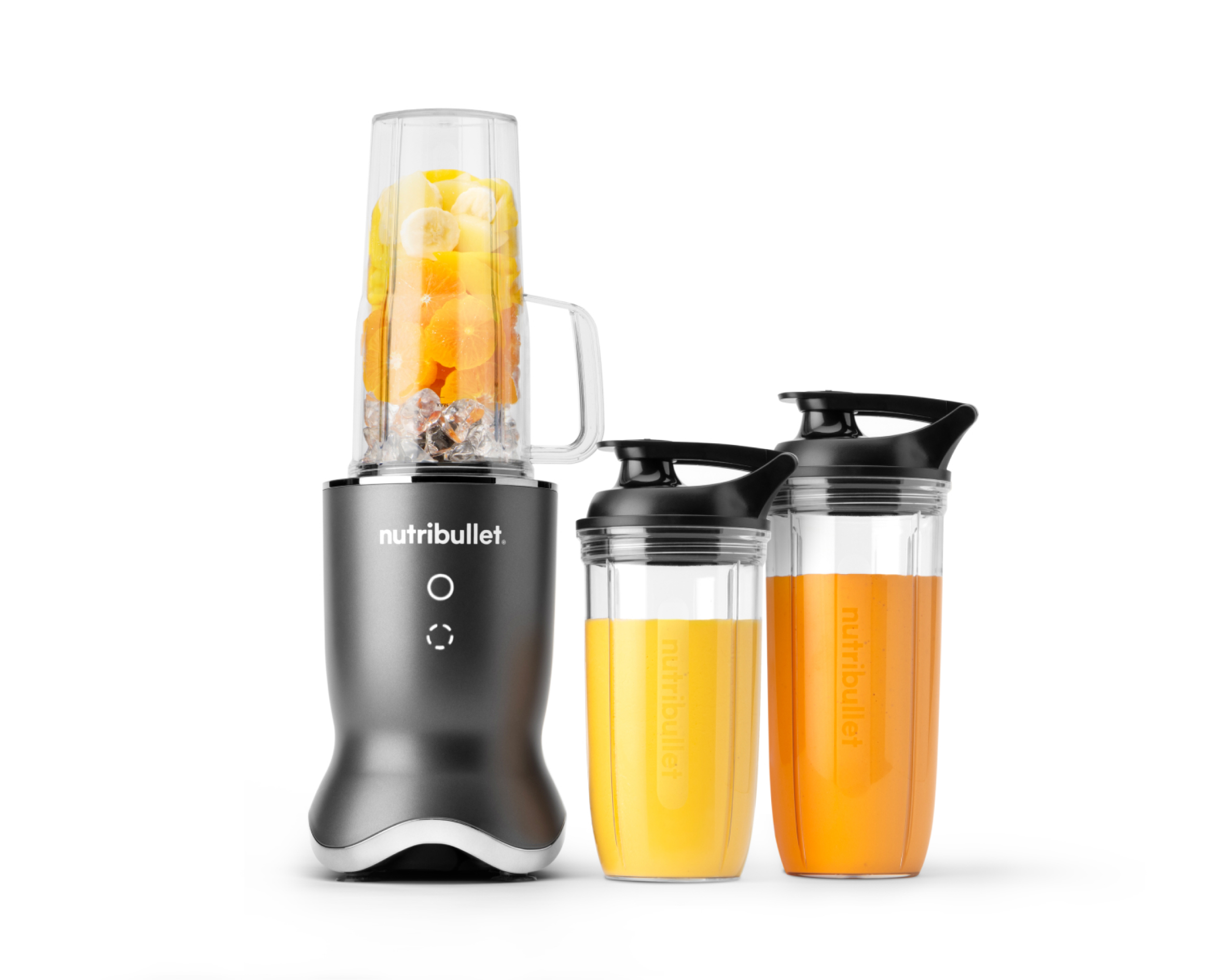 Gunmetal nutribullet Ultra NB50500IN with 32-ounce blending cup and two separately shown 24-ounce cups