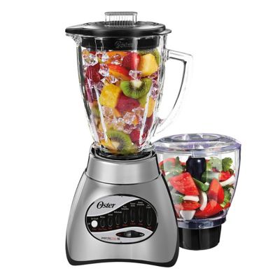 Exact Oster Oster® Classic Series 16 Speed Blender with Food Chopper and Glass Jar, Brushed Nickel manufacturer product image.